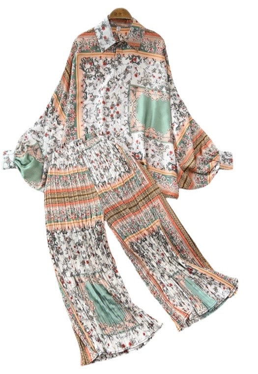Floral silky coord set